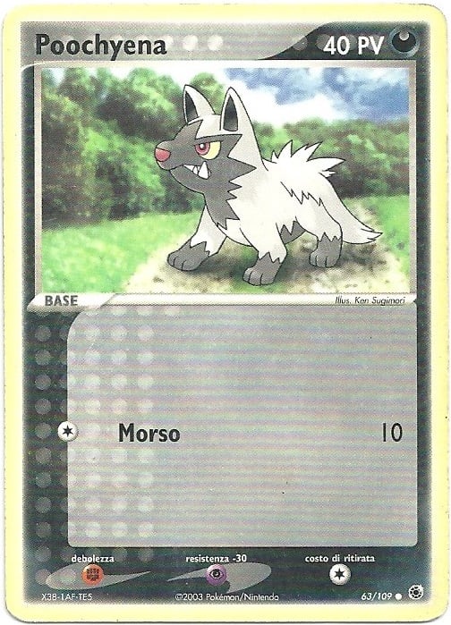 Poochyena 063 — EX Rubino & Zaffiro (Italian Pokémon TCG card)