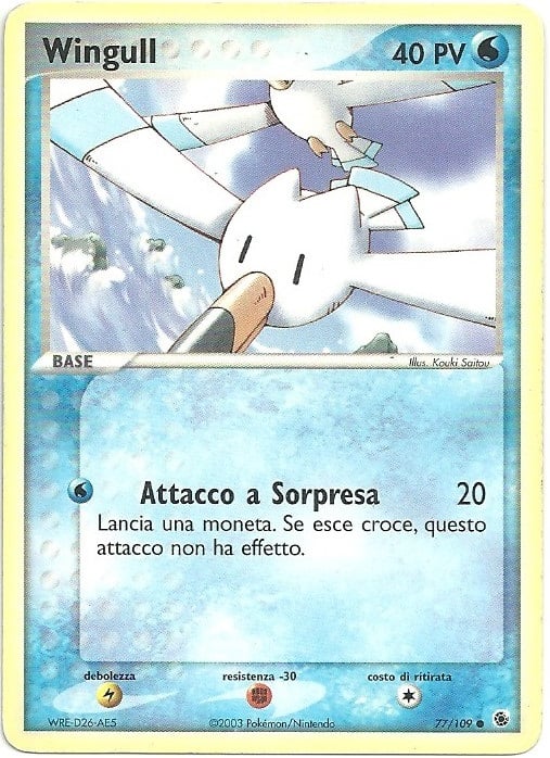 Wingull 077 — EX Rubino & Zaffiro (Italian Pokémon TCG card)