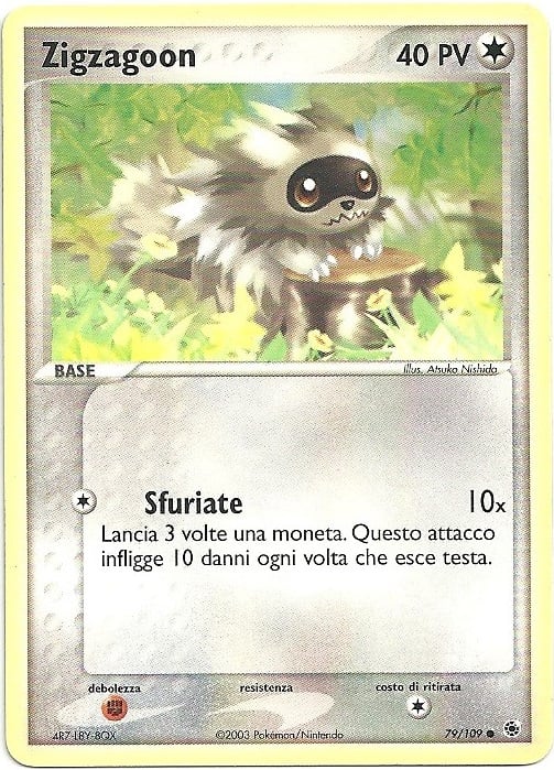 Zigzagoon 079 — EX Rubino & Zaffiro (Italian Pokémon TCG card)