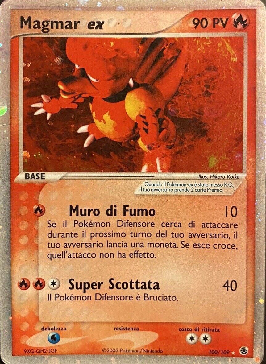 Magmar ex 100 — EX Rubino & Zaffiro (Italian Pokémon TCG card)