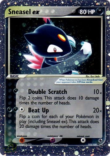 Sneasel ex 103 — EX Rubino & Zaffiro (Italian Pokémon TCG card)