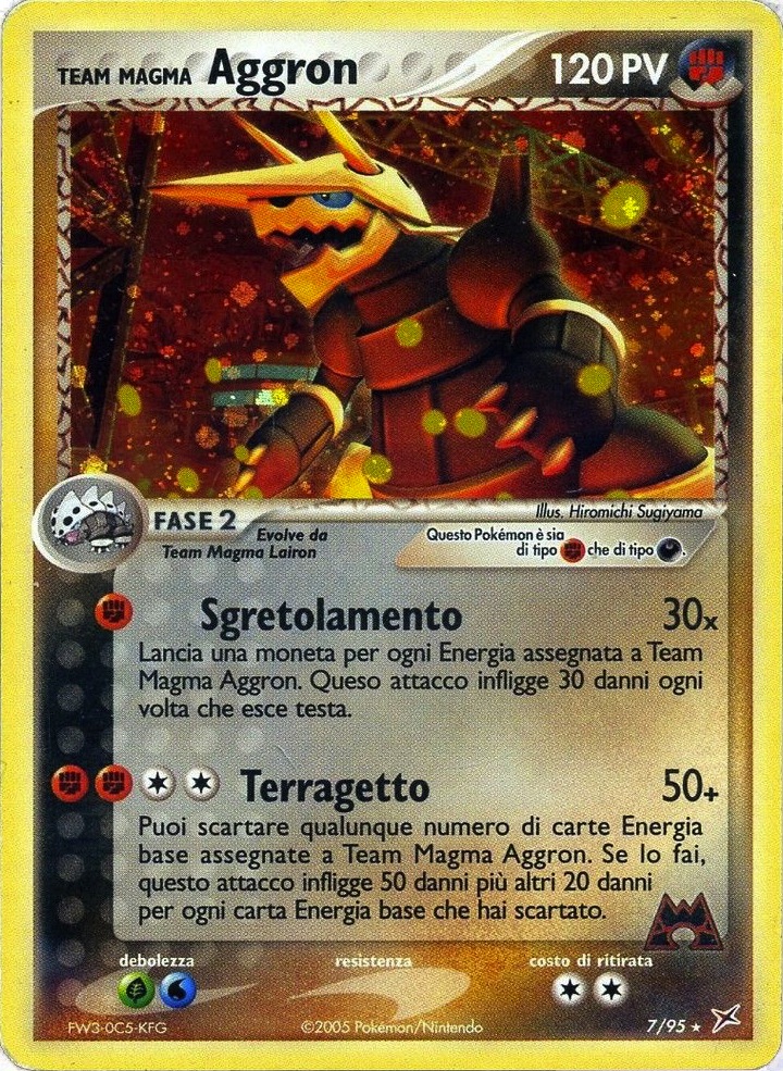 Team Magma Aggron 007 — EX Team Magma vs Team Idro (Italian Pokémon TCG card)