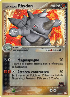 Team Magma Rhydon 011 — EX Team Magma vs Team Idro (Italian Pokémon TCG card)