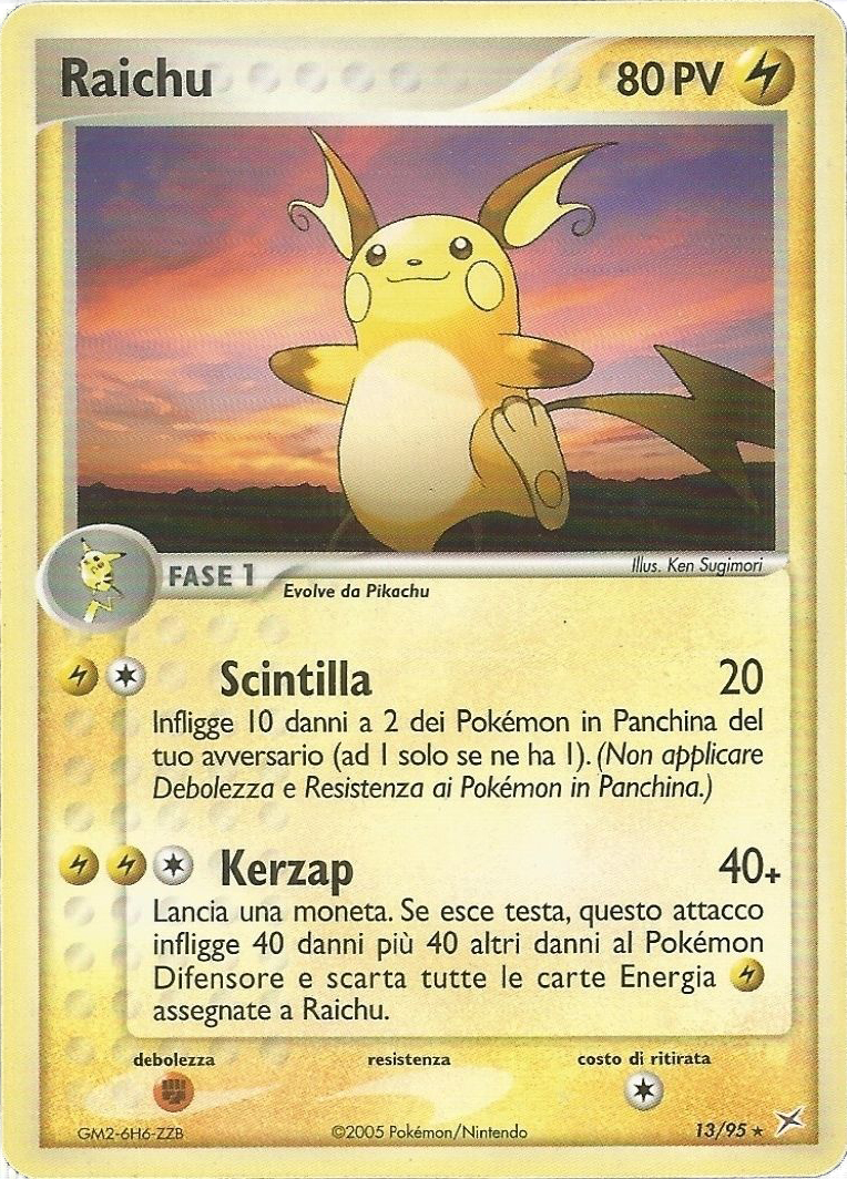 Raichu 013 — EX Team Magma vs Team Idro (Italian Pokémon TCG card)