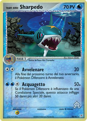 Team Idro Sharpedo 018 — EX Team Magma vs Team Idro (Italian Pokémon TCG card)