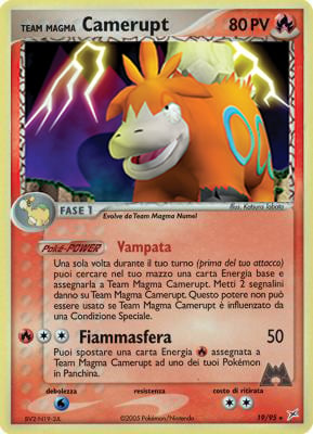 Team Magma Camerupt 019 — EX Team Magma vs Team Idro (Italian Pokémon TCG card)