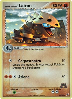 Team Magma Lairon 020 — EX Team Magma vs Team Idro (Italian Pokémon TCG card)