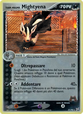 Team Magma Mightyena 021 — EX Team Magma vs Team Idro (Italian Pokémon TCG card)