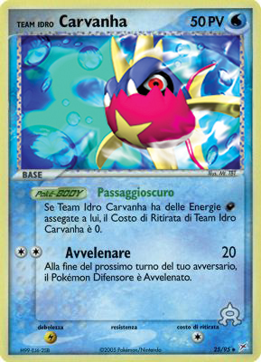 Team Idro Carvanha 025 — EX Team Magma vs Team Idro (Italian Pokémon TCG card)
