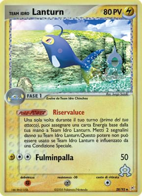 Team Idro Lanturn 028 — EX Team Magma vs Team Idro (Italian Pokémon TCG card)