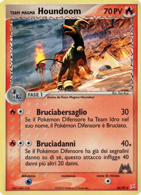 Team Magma Houndoom 034 — EX Team Magma vs Team Idro (Italian Pokémon TCG card)