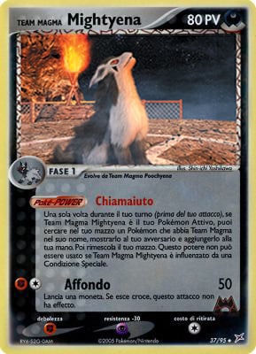 Team Magma Mightyena 037 — EX Team Magma vs Team Idro (Italian Pokémon TCG card)