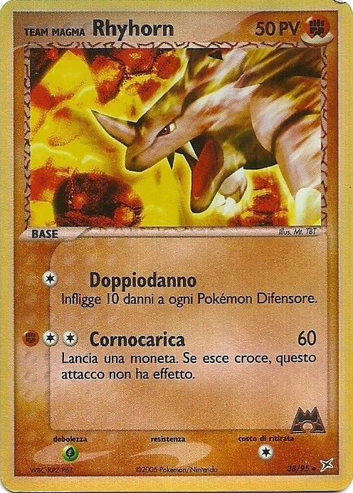 Team Magma Rhyhorn 038 — EX Team Magma vs Team Idro (Italian Pokémon TCG card)