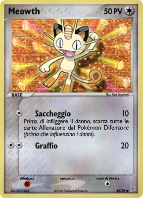 Meowth 042 — EX Team Magma vs Team Idro (Italian Pokémon TCG card)
