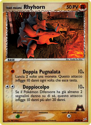 Team Magma Rhyhorn 067 — EX Team Magma vs Team Idro (Italian Pokémon TCG card)