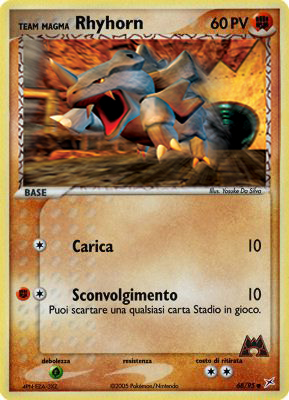 Team Magma Rhyhorn 068 — EX Team Magma vs Team Idro (Italian Pokémon TCG card)