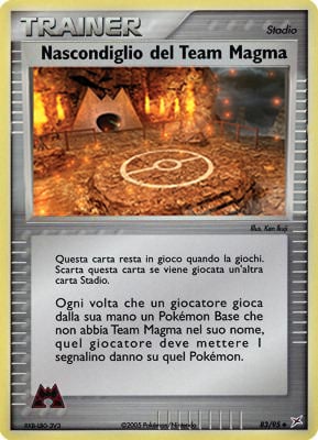 Nascondiglio del Team Magma 083 — EX Team Magma vs Team Idro (Italian Pokémon TCG card)