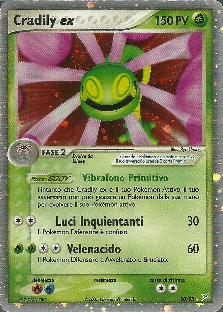 Cradily ex 090 — EX Team Magma vs Team Idro (Italian Pokémon TCG card)