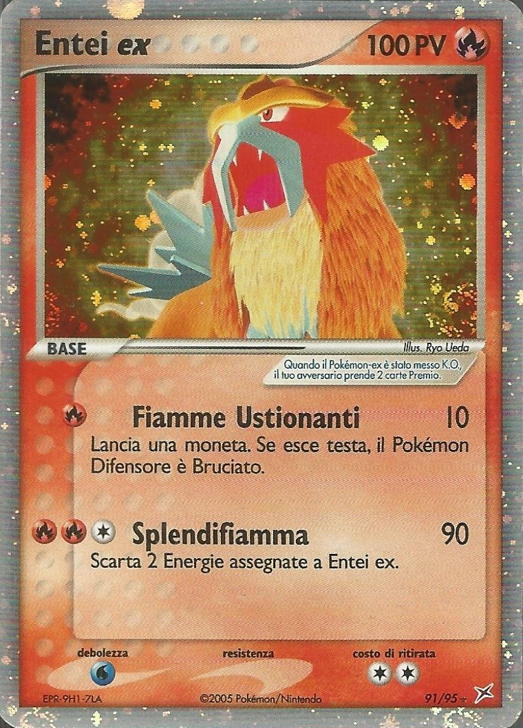 Entei ex 091 — EX Team Magma vs Team Idro (Italian Pokémon TCG card)