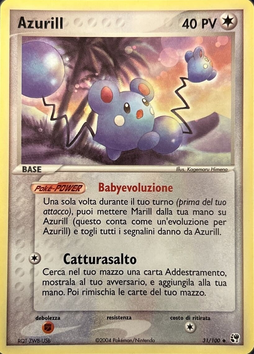 Azurill 031 — EX Tempesta di Sabbia (Italian Pokémon TCG card)