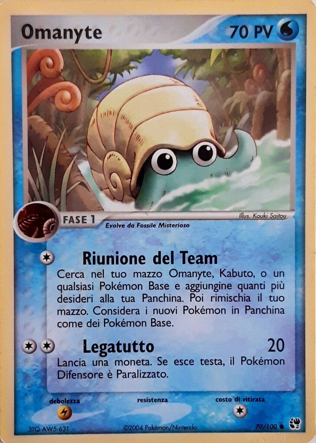 Omanyte 070 — EX Tempesta di Sabbia (Italian Pokémon TCG card)