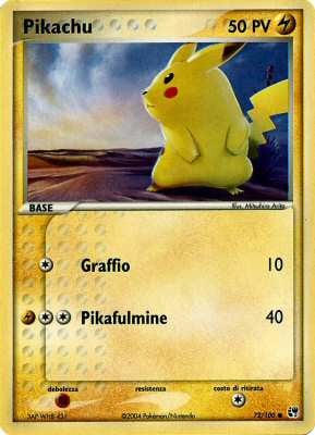 Pikachu 072 — EX Tempesta di Sabbia (Italian Pokémon TCG card)