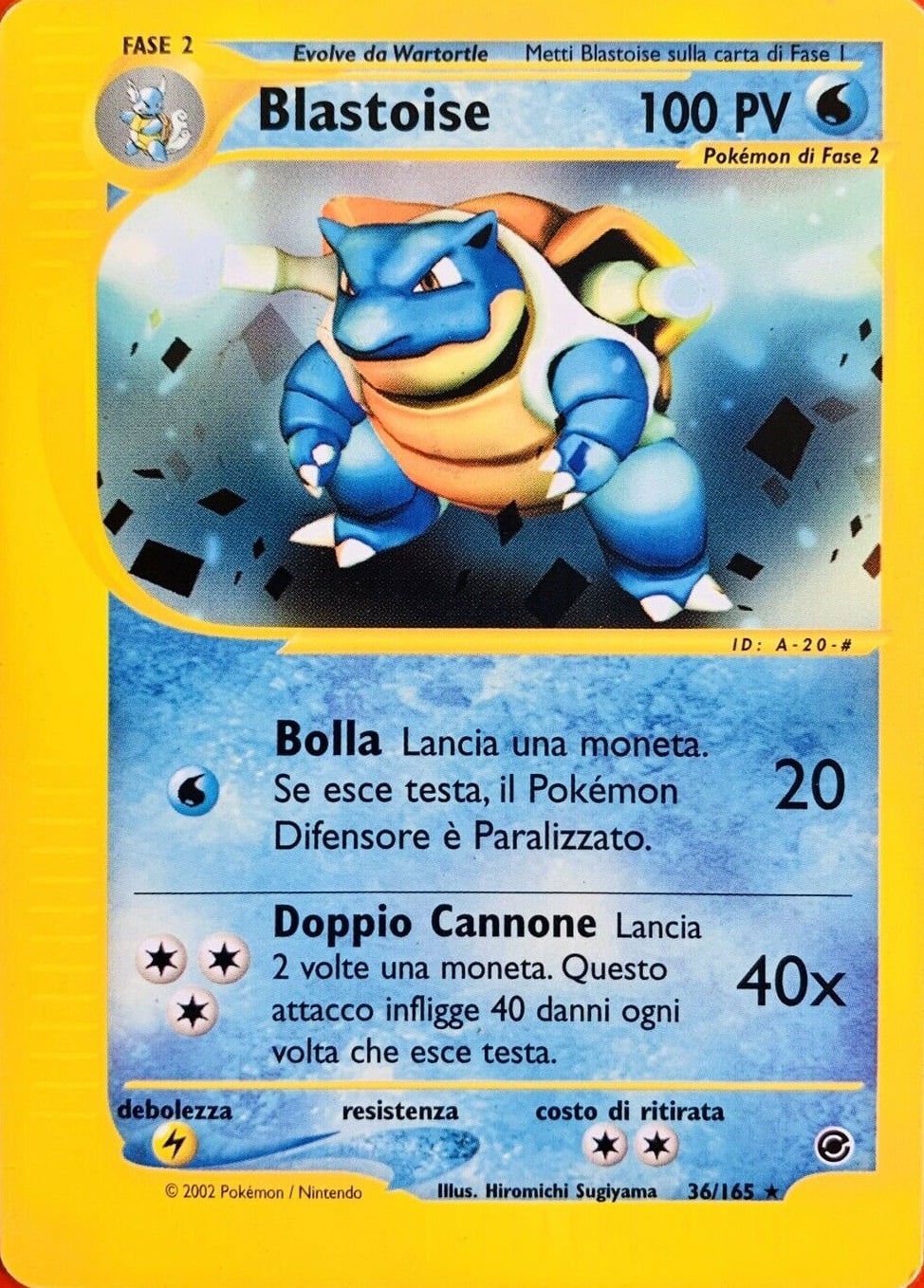 Blastoise 036 — Expedition Set Base (Italian Pokémon TCG card)