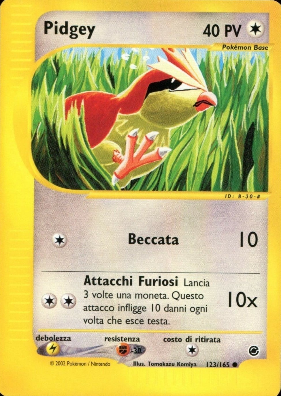 Pidgey 123 — Expedition Set Base (Italian Pokémon TCG card)