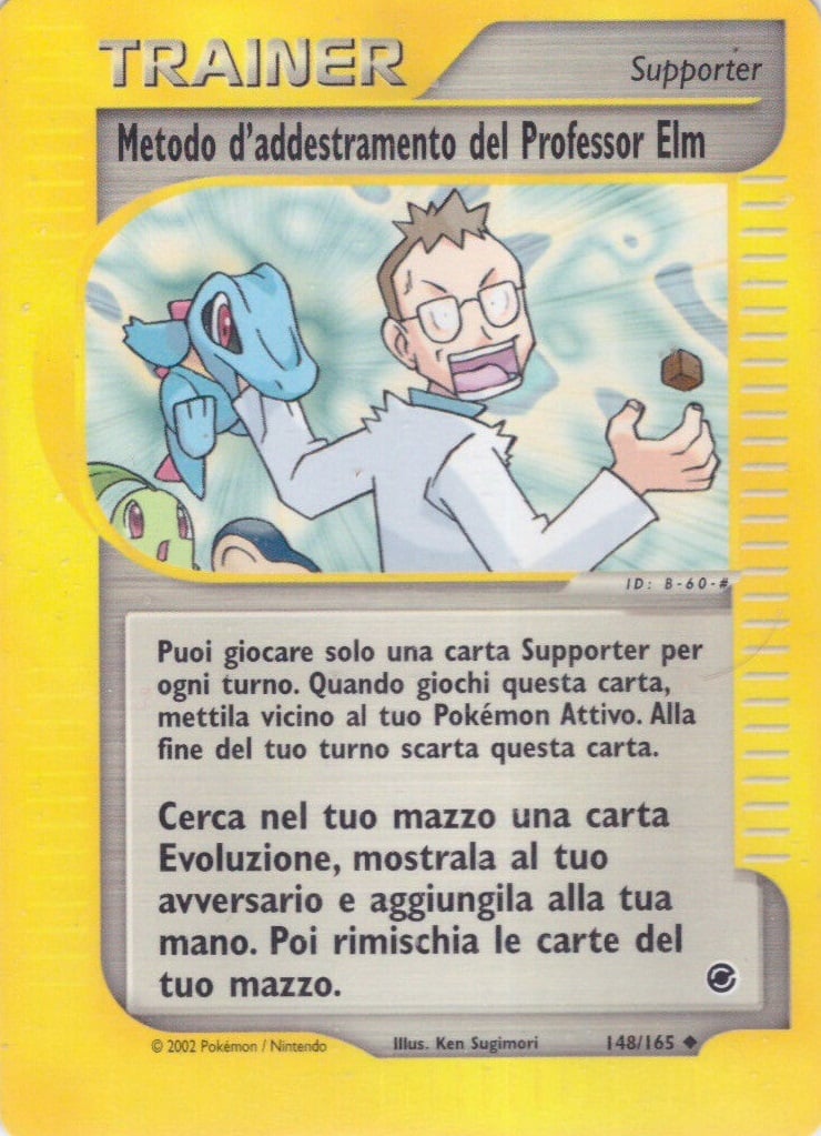 Metodo d'addestramento del Professor Elm 148 — Expedition Set Base (Italian Pokémon TCG card)