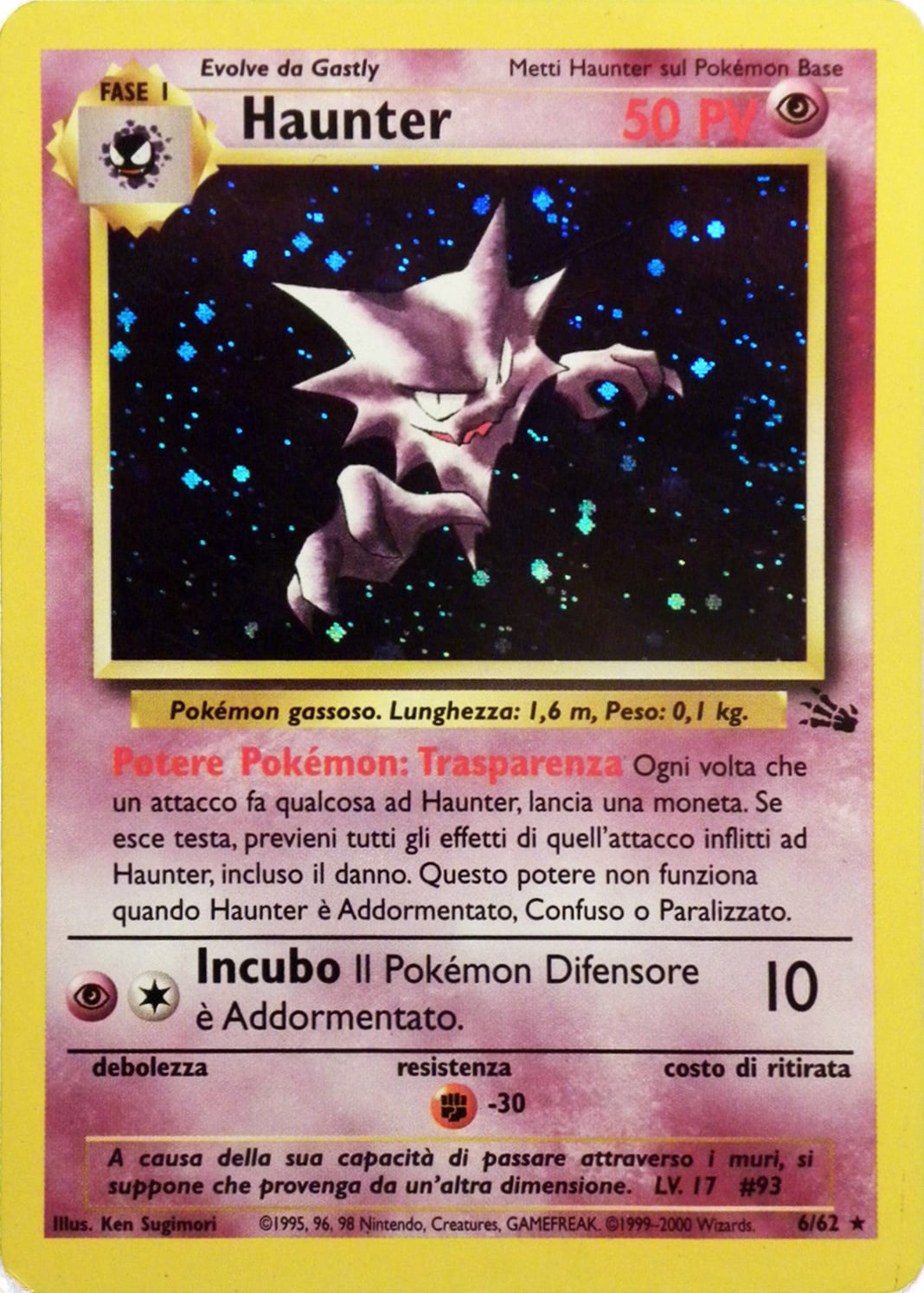 Haunter 006 — Fossil (Italian Pokémon TCG card)