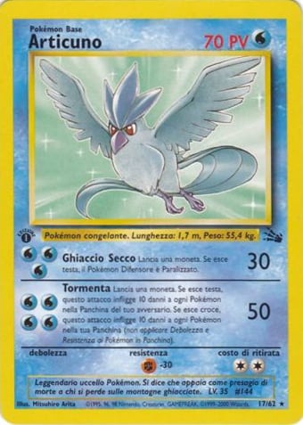 Articuno 017 — Fossil (Italian Pokémon TCG card)