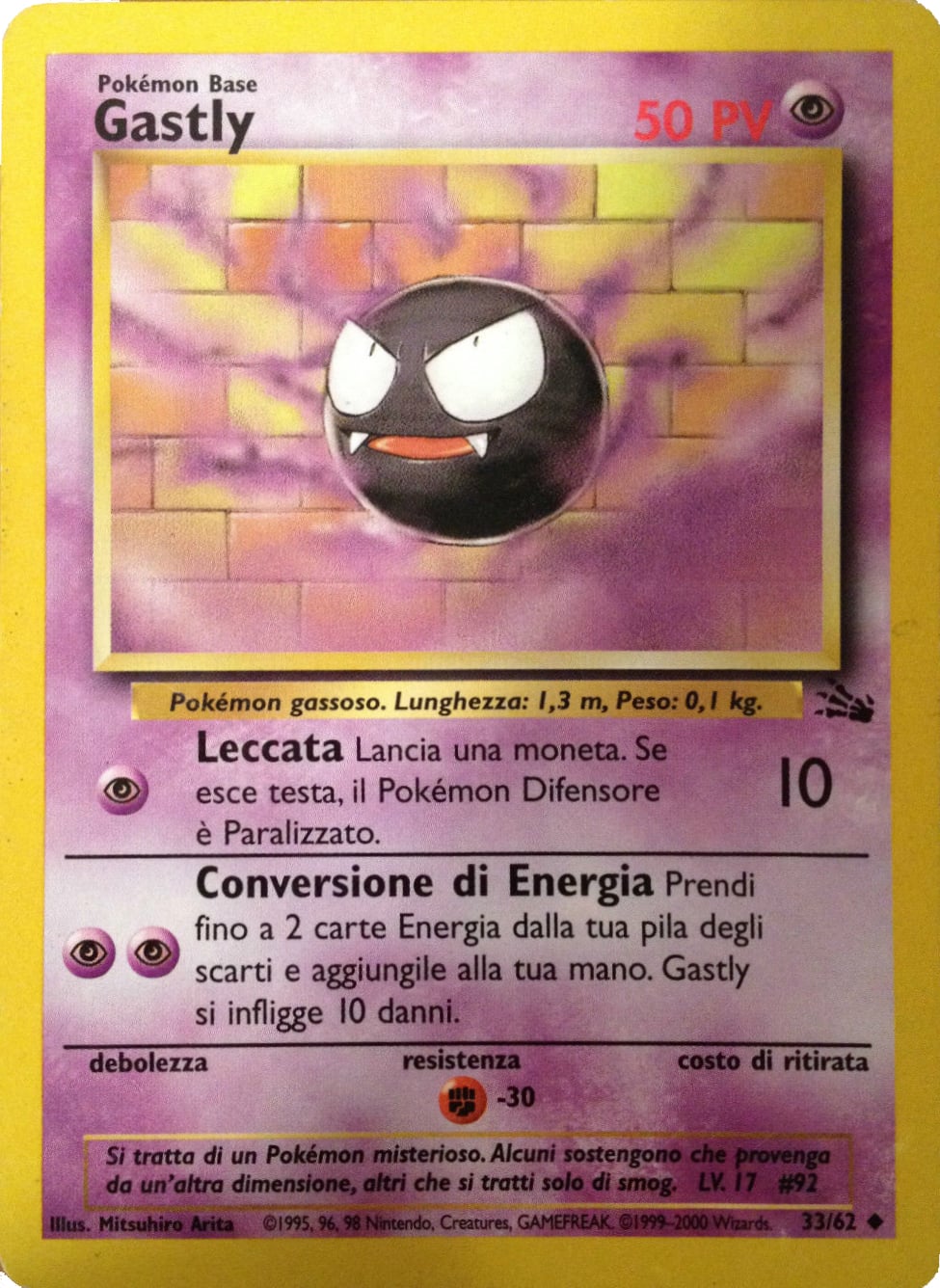 Gastly 033 — Fossil (Italian Pokémon TCG card)