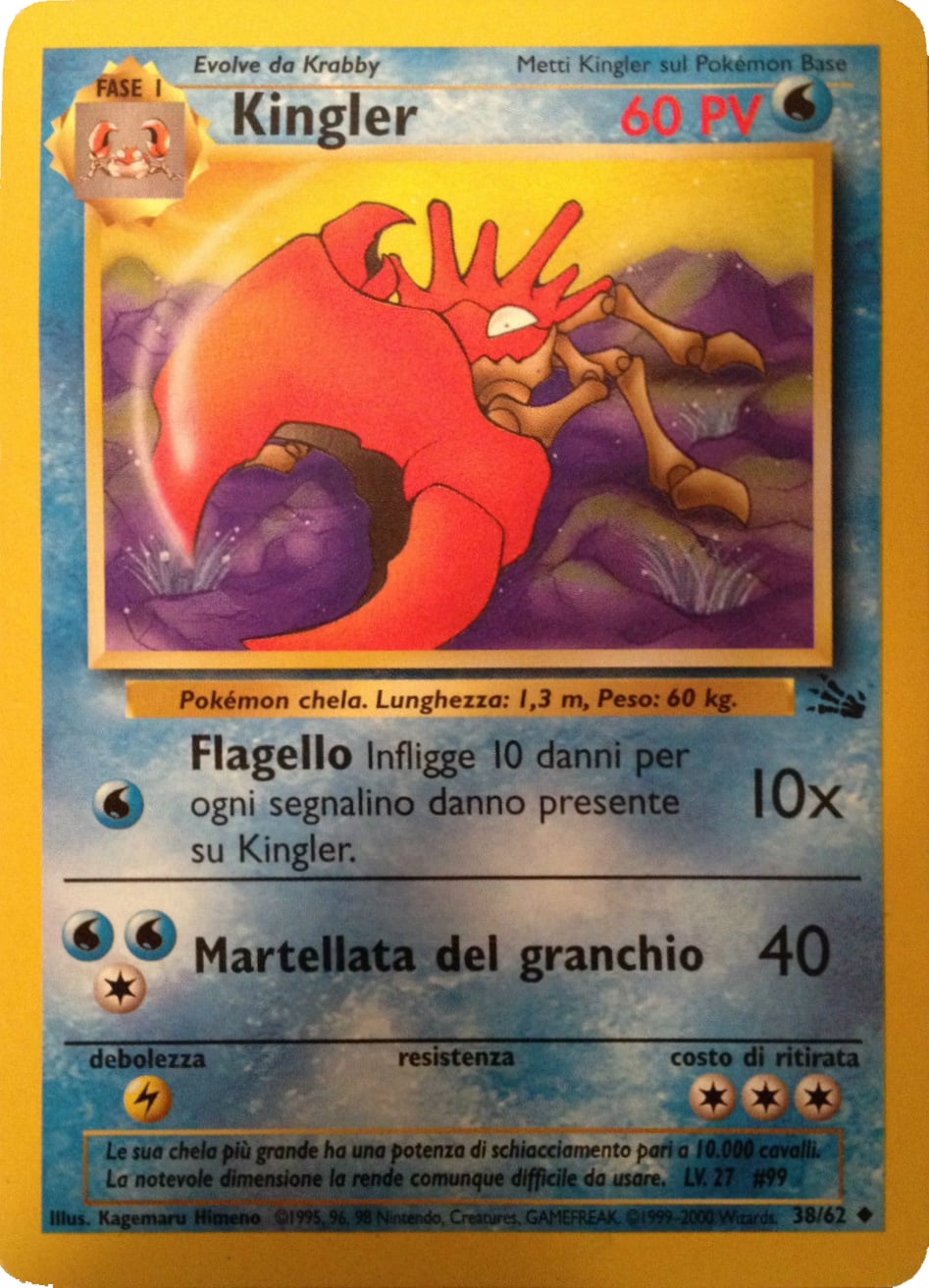 Kingler 038 — Fossil (Italian Pokémon TCG card)