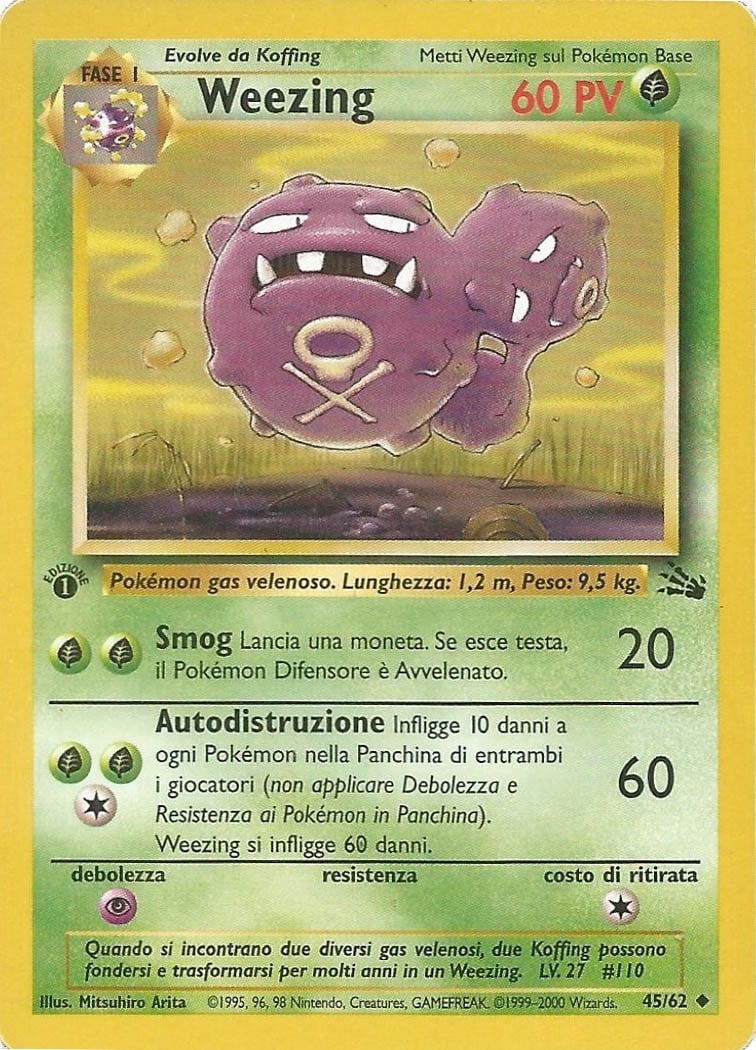 Weezing 045 — Fossil (Italian Pokémon TCG card)