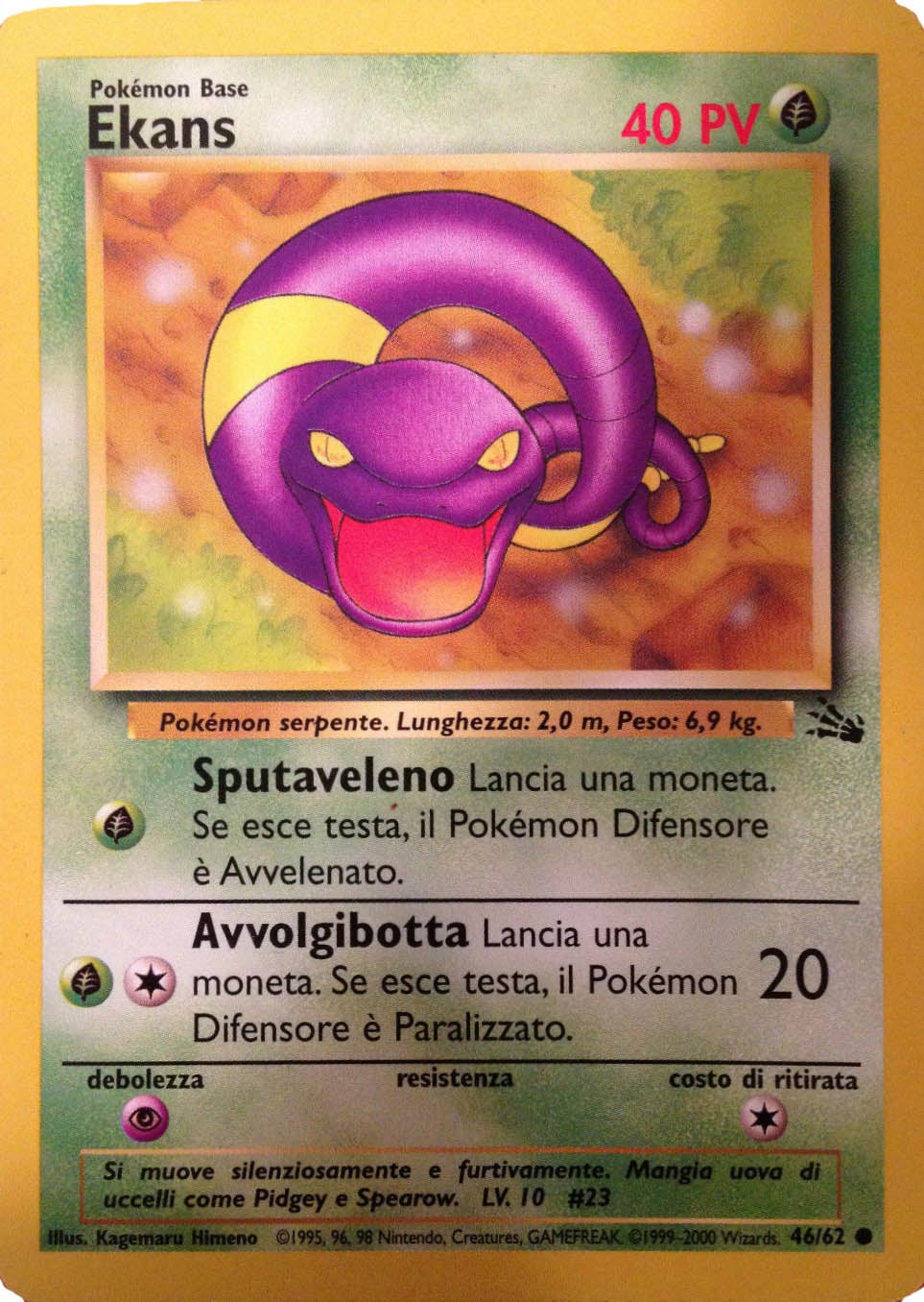 Ekans 046 — Fossil (Italian Pokémon TCG card)