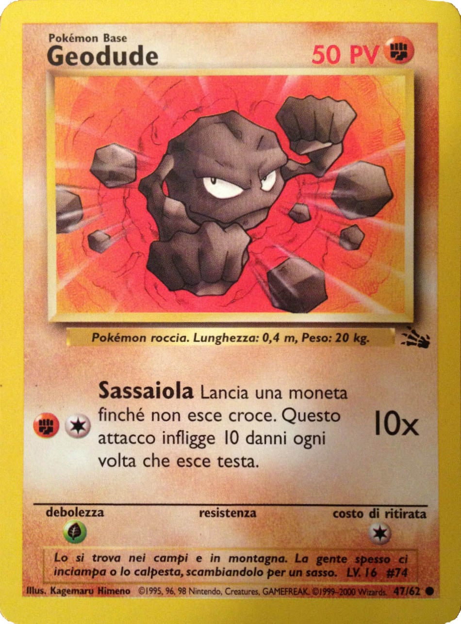 Geodude 047 — Fossil (Italian Pokémon TCG card)