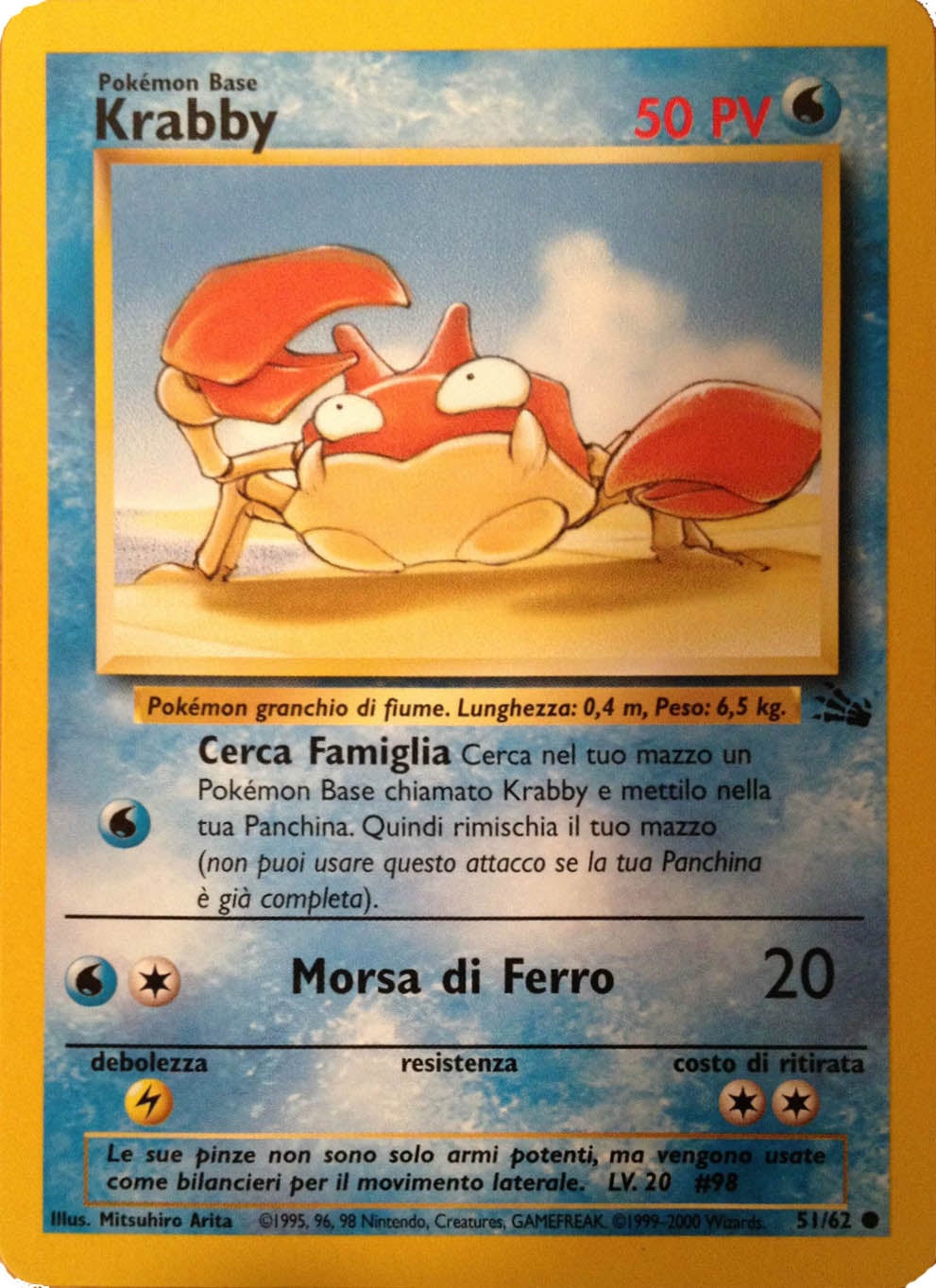 Krabby 051 — Fossil (Italian Pokémon TCG card)