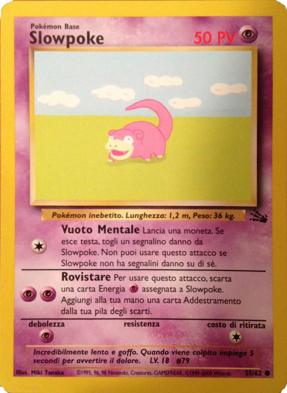 Slowpoke 055 — Fossil (Italian Pokémon TCG card)