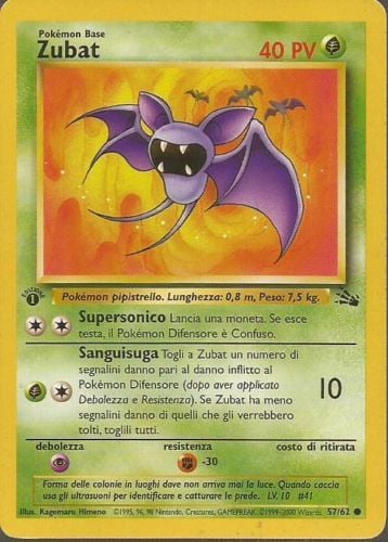 Zubat 057 — Fossil (Italian Pokémon TCG card)