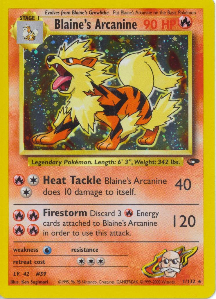 Blaine's Arcanine 001 — Gym Challenge (Italian Pokémon TCG card)