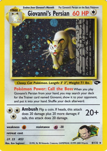 Giovanni's Persian 008 — Gym Challenge (Italian Pokémon TCG card)