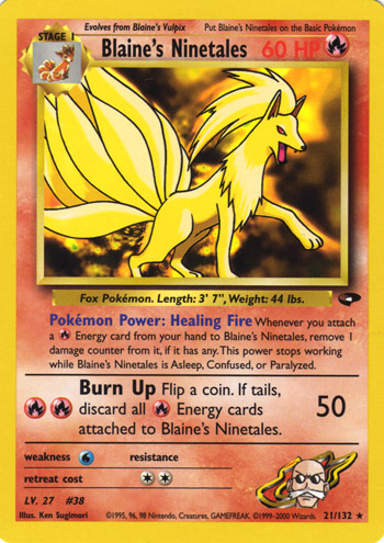 Blaine's Ninetales 021 — Gym Challenge (Italian Pokémon TCG card)