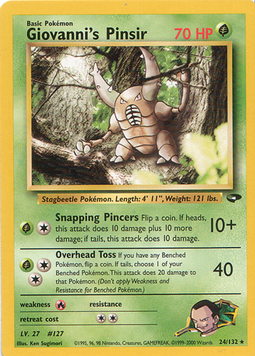 Giovanni's Pinsir 024 — Gym Challenge (Italian Pokémon TCG card)