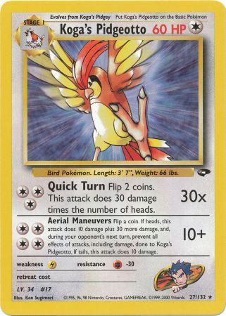 Koga's Pidgeotto 027 — Gym Challenge (Italian Pokémon TCG card)
