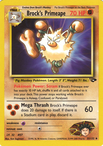 Brock's Primeape 035 — Gym Challenge (Italian Pokémon TCG card)