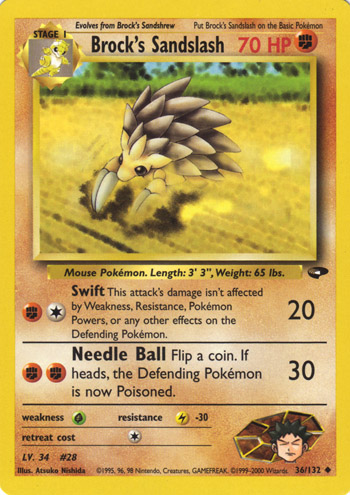 Brock's Sandslash 036 — Gym Challenge (Italian Pokémon TCG card)