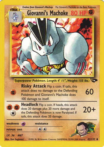 Giovanni's Machoke 042 — Gym Challenge (Italian Pokémon TCG card)
