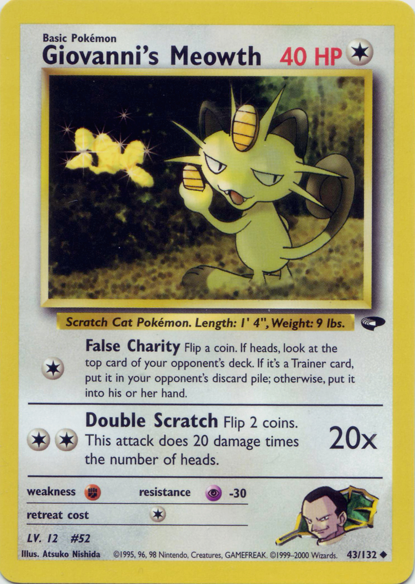 Giovanni's Meowth 043 — Gym Challenge (Italian Pokémon TCG card)