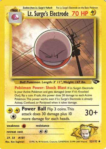 Lt. Surge's Electrode 052 — Gym Challenge (Italian Pokémon TCG card)