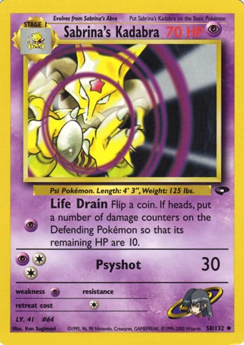 Sabrina's Kadabra 058 — Gym Challenge (Italian Pokémon TCG card)